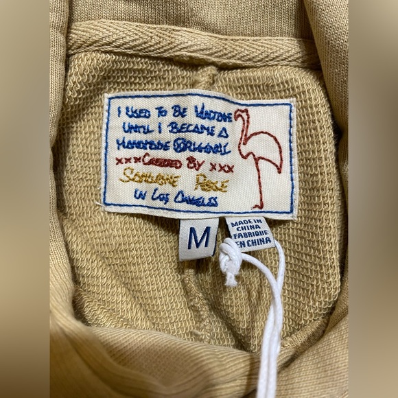 NWT FREE PEOPLE SANDRINE ROSE OVERSIZED HEAVYWEIGHT HOODIE SIZE MEDIUM IN SAND - Picture 4 of 5